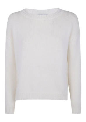 base crew-neck knit jumper - White