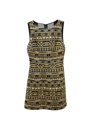 alice + olivia jacquard round-neck mini dress - Black