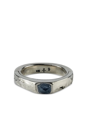 Parts of Four sterling silver Sistema tanzanite ring