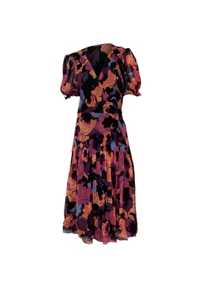 Diane Von Furstenberg Vintage puff-sleeve belted midi dress - Black