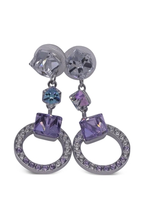 Swarovski Vintage geometric crystal drop earrings - Silver