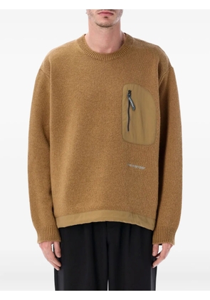 and Wander zip-pocket sweater - Brown