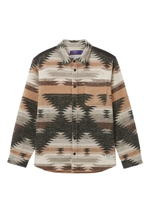 aftermaths ikat-pattern chest-pocket shirt - Grey