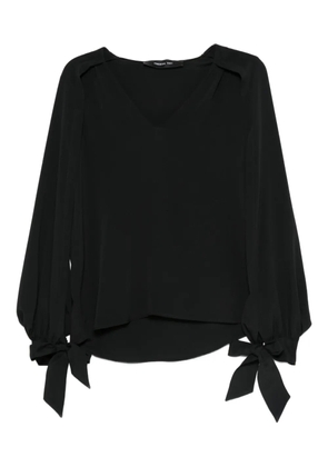 Federica Tosi tie-cuff V-neck top - Black
