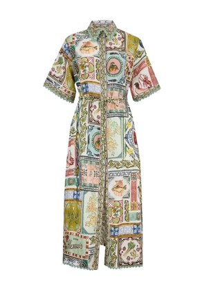 ALEMAIS Tommasina scalloped midi shirt dress - Green