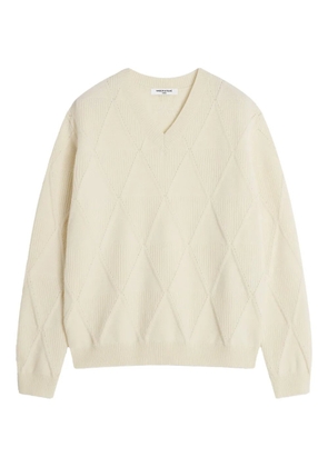 Maison Kitsuné diamond-pattern wool sweater - Neutrals