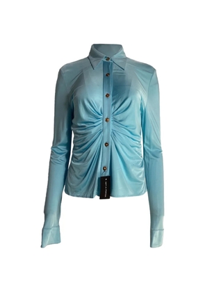 Versace Pre-Owned ruched buttoned shirt - Blue