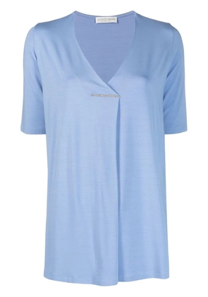 Le Tricot Perugia stitched-fold shortsleeved T-shirt - Blue