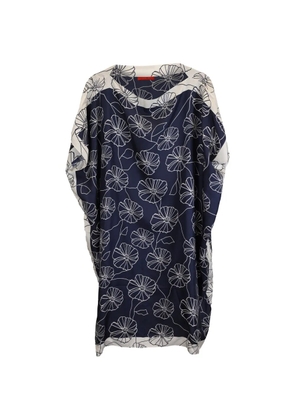 Carolina Herrera Vintage floral-print knee-length dress - Blue
