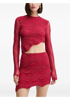 Charo Ruiz Ibiza long-sleeve asymmetrical T-shirt - Red