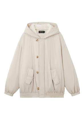 tout a coup hooded button-fastening jacket - Neutrals