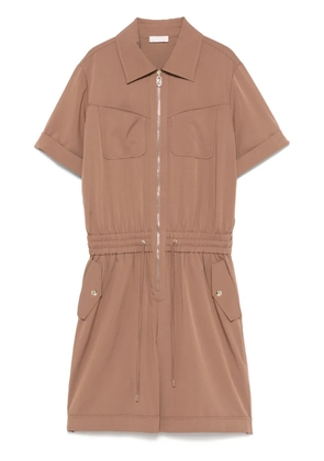 LIU JO half-zip playsuit - Brown