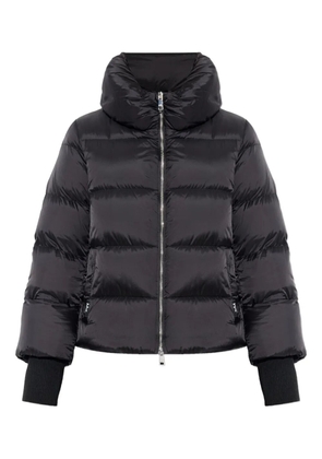 Add funnel-neck zip-fastening puffer jacket - Black
