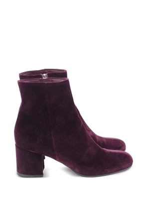 Gianvito Rossi Block-heel velvet ankle boots - Purple