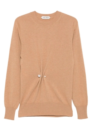 Alberta Ferretti pin-embellishment cashmere sweater - Brown