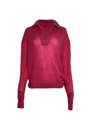 KHAITE Jo ribbed-collar sweater - Pink