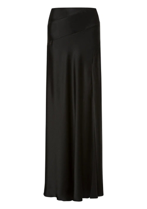 Alberta Ferretti fluted satin maxi skirt - Black
