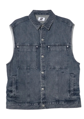 izzue logo-embroidered denim jacket - Blue