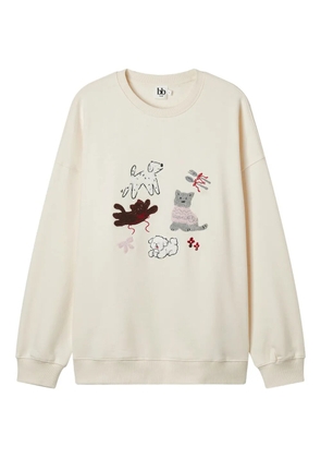 b+ab embroidered sweatshirt - Neutrals