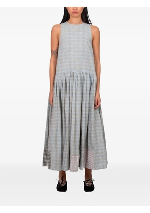 STORY mfg. Echo checked maxi dress - Blue