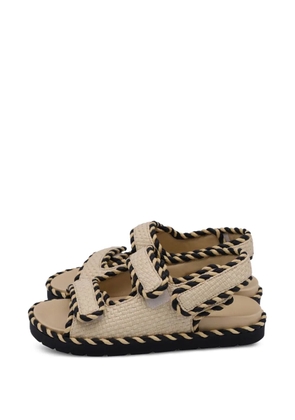 Bottega Veneta Pre-Owned raffia slingback sandals - Neutrals