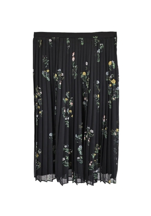 Max Mara pleated floral-print skirt - Black