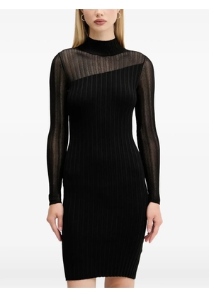 HUGO Siclaminy ribbed mesh-panel mini dress - Black