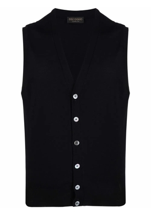 Dell'oglio V-neck merino wool vest - Blue