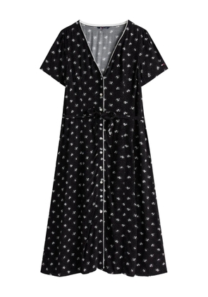Tommy Jeans button floral midi dress - Black