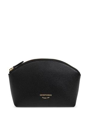 Emporio Armani logo-stamp makeup bag - Black