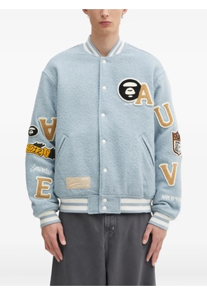 AAPE BY *A BATHING APE® letter-appliqué bomber jacket - Blue