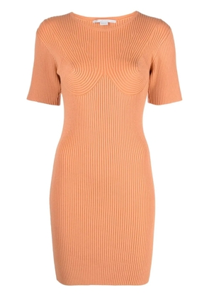 Stella McCartney rib-detail bodycon dress - Orange