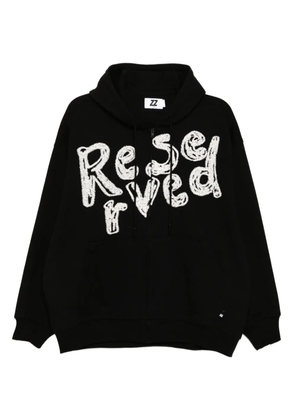 izzue embroidered hoodie - Black