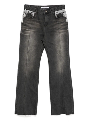 Rokh Lace detailing jeans - Black