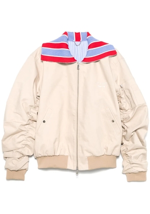 Charles Jeffrey Loverboy contrasting-collar bomber jacket - Neutrals