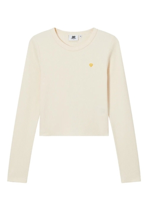 CHOCOOLATE heart-embellished ribbed T-shirt - Neutrals