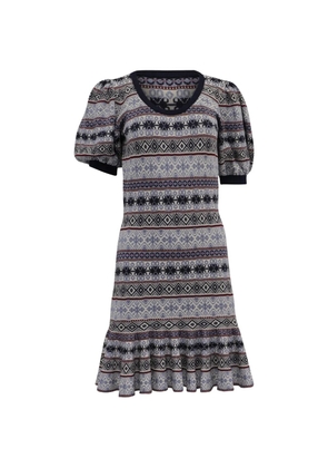 Alexander McQueen Pre-Owned knitted puffed-sleeve midi dress - Neutrals