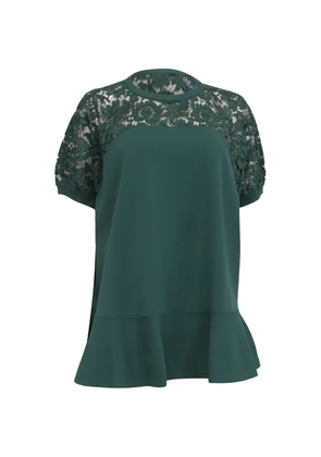 Valentino Garavani Pre-Owned lace-panelled peplum top - Green