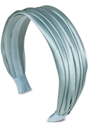 Jennifer Behr Natasha pleated silk-satin headband - Blue