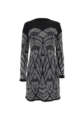 Alberta Ferretti Vintage patterned long-sleeve mini dress - Black