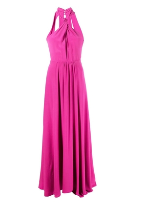 Patrizia Pepe long cut-out silk dress - Pink