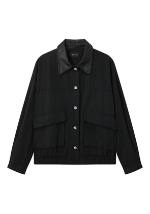 tout a coup leather-collar pocket jacket - Black