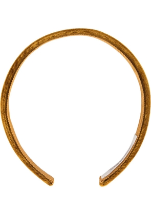 Jennifer Behr Charlize wide velvet headband - Yellow