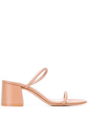 Gianvito Rossi double-strap block-heel sandals - Neutrals