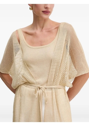 Liviana Conti fringed long cardigan - Neutrals