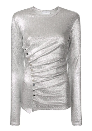 Rabanne draped button blouse - Silver