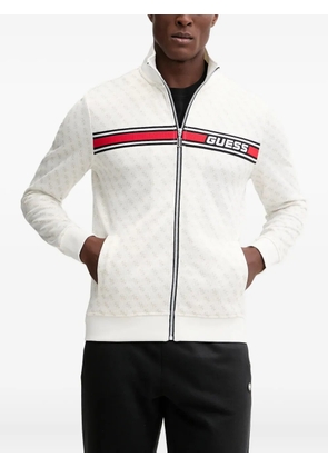 GUESS USA logo-stripe sweatshirt - White