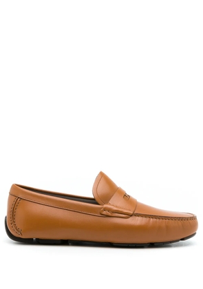 Ferragamo leather penny driving loafers - Brown