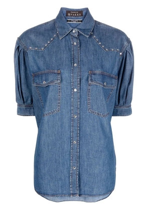 Jacob Cohën crystal-embellished denim shirt - Blue