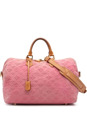 Louis Vuitton Pre-Owned 2012 Monogram Stone Denim Speedy Bandouliere 35 satchel - Pink
